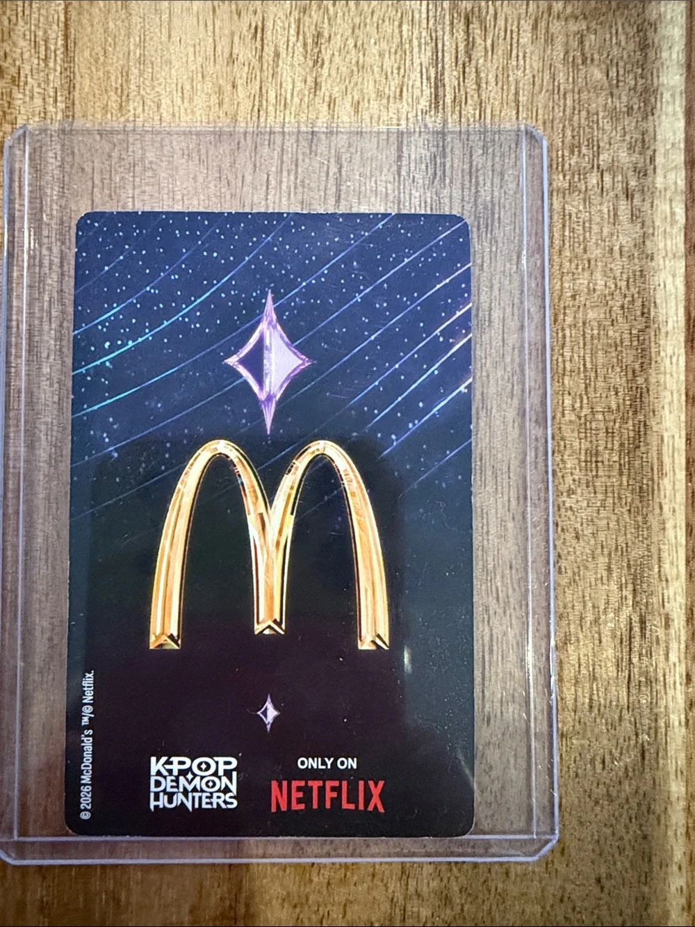 McDonald's Gold Arch Holographic Promo Card with Purple Accents